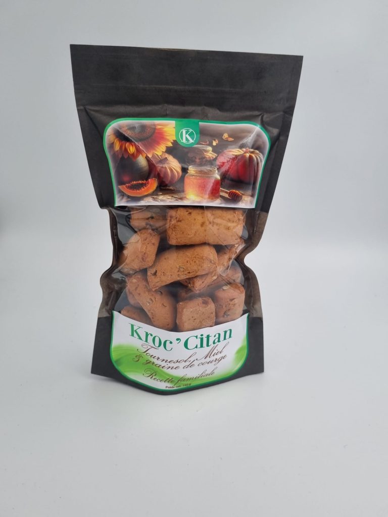 Kroc'Citan de Krocroustit, biscuit artisanal au miel, graines de courge et graines de tournesol